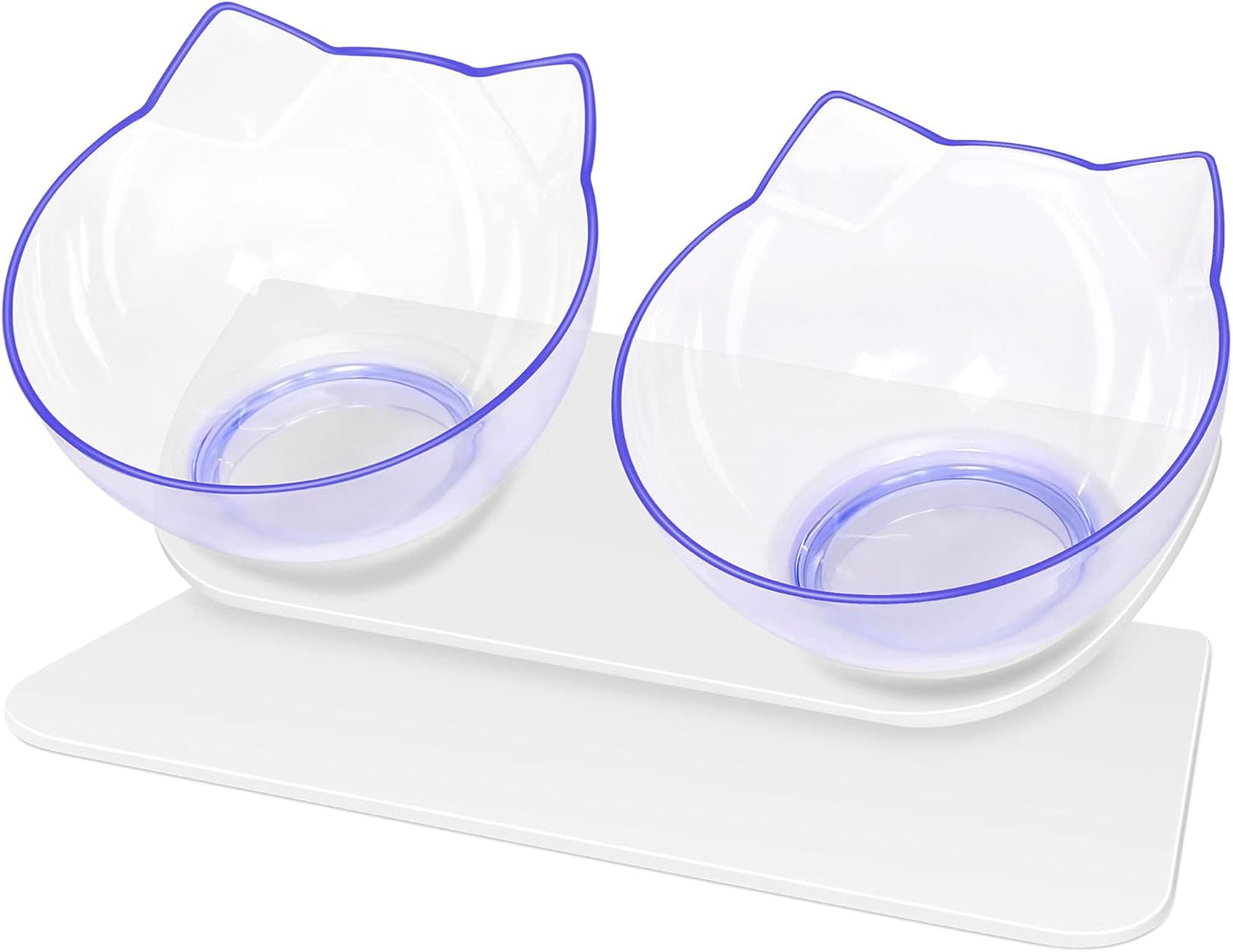 Cat Bowls Set: Tilted, Anti-Vomiting Pet Feeder with Stand for Cats and Small Dogs
