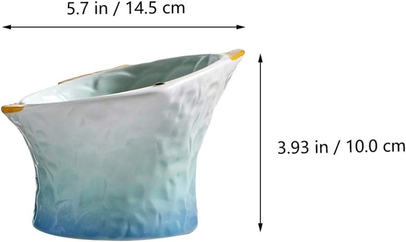 Non-Slip Ceramic Cat Bowl Pet Supplies Pet Feeder Water Food Bowl Drinking Bowl -Skid Cat Bowl Raised Bowl Feeder for Cat Pet Food Bowl Cat Snack Bowl Fish Shape Bowl Pet Bowl