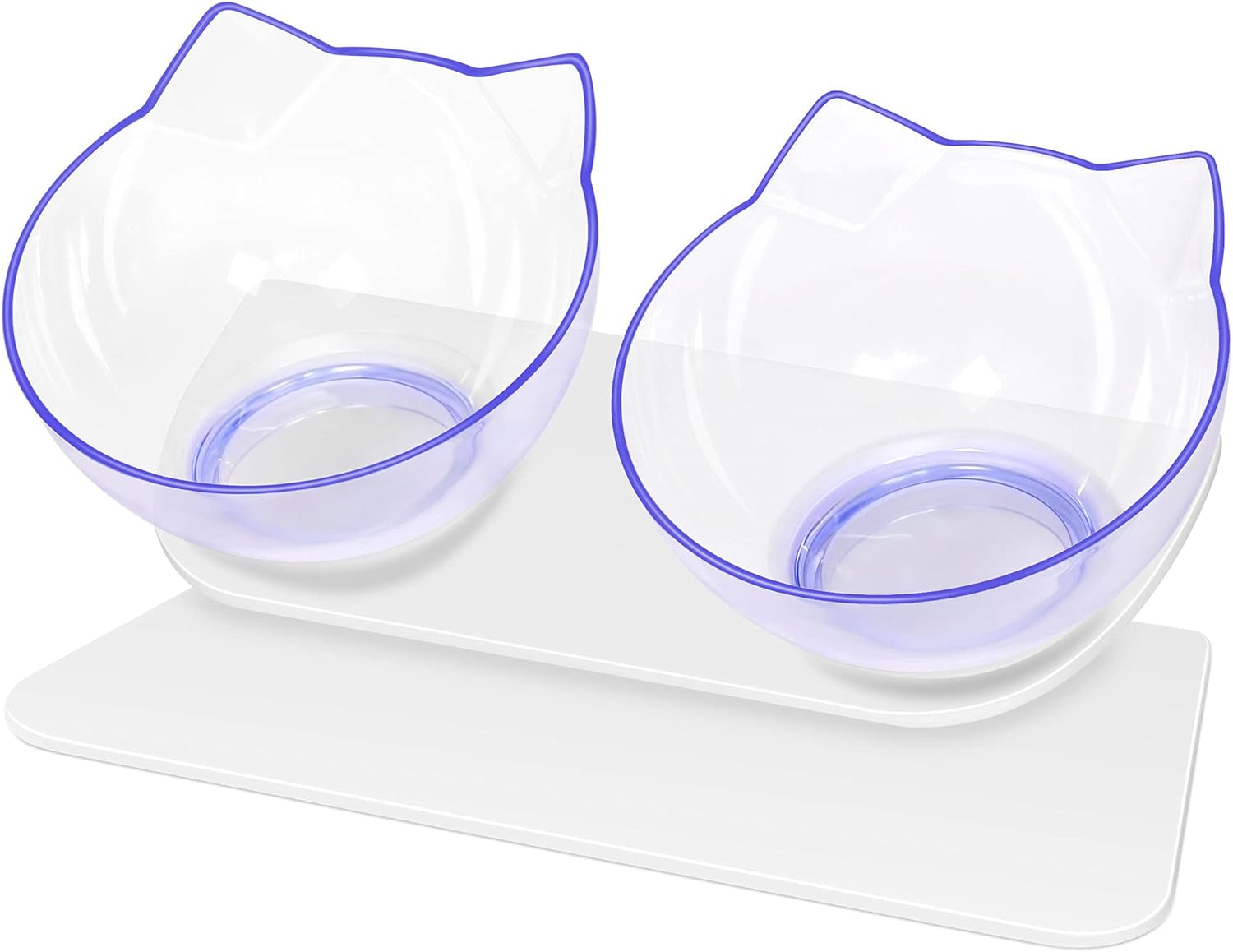 Cat Bowls Set: Tilted, Anti-Vomiting Pet Feeder with Stand for Cats and Small Dogs