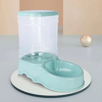 Automatic Cat Feeder, Automatic Pets Food Dispenser, Water Drinking Drinker Dish for Medium Small Pet Puppy Kitten Blue Food Feeder
