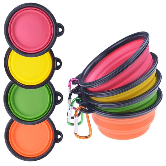 4-Pack Collapsible Dog Bowls – Portable Travel Pet Food & Water Dish for Hiking